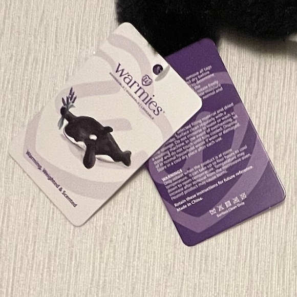 NWT Warmies Full Size Orca Heat or Cool Weighted Stuffed Animal French Lavender - Picture 8 of 12